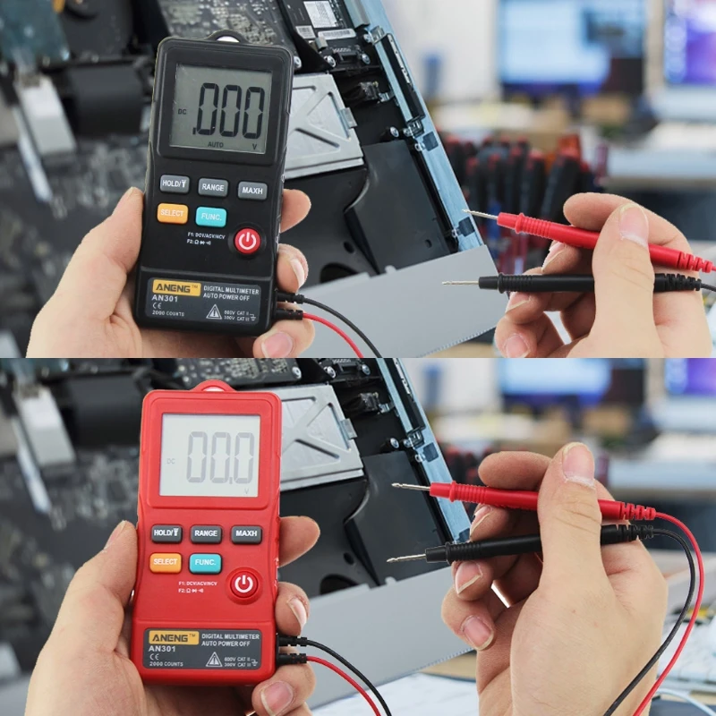 ANENG AN301 мини цифровой мультиметр 1999 отсчетов портативный вольтметр переменного тока постоянного тока сопротивление Амперметр метр тестер с светодиодный светильник