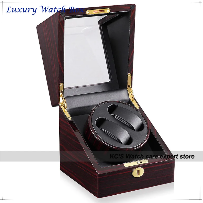 Quality Piano Paint Double Automatic font b Watch b font Winder and Storage Box Case for