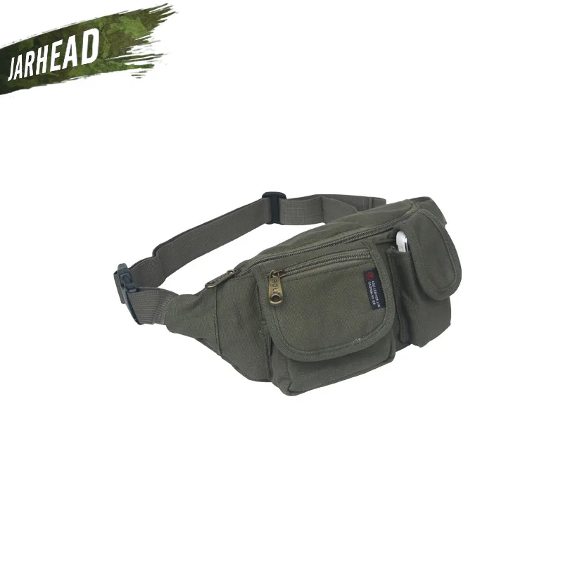 Al aire libre de los hombres de la cintura bolsillos multifuncionales lona bolsos pequeño deporte senderismo Trekking bolsas