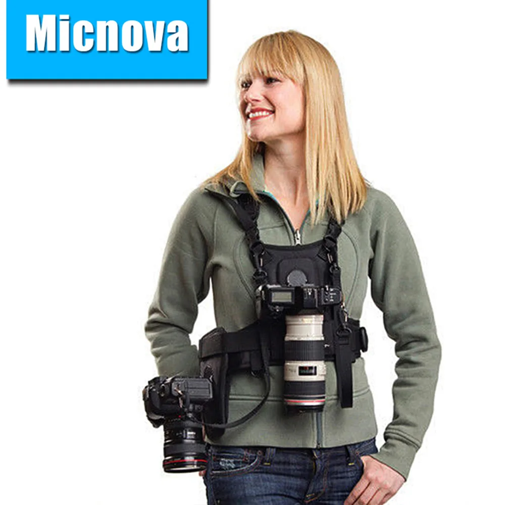 

Micnova MQ-MSP01 Multi Camera Carrying Chest Harness System Vest with Side Holster for Canon Nikon Sony DSLR Cameras