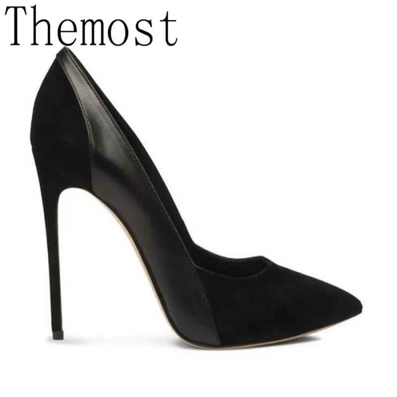 Dernier Size34 Haute Simples Themost Lady 12 Début Pointu Américain Cm Au Grand Du Européen Couture Talon Suède Printemps Et Chaussures Sexy 48 8q8aw0R