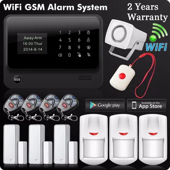

2019 Upgraded 2.4G WiFi App Control GSM WiFi SMS GPRS Home Burglar Alarm Security System Panic Button Door Open Reminder