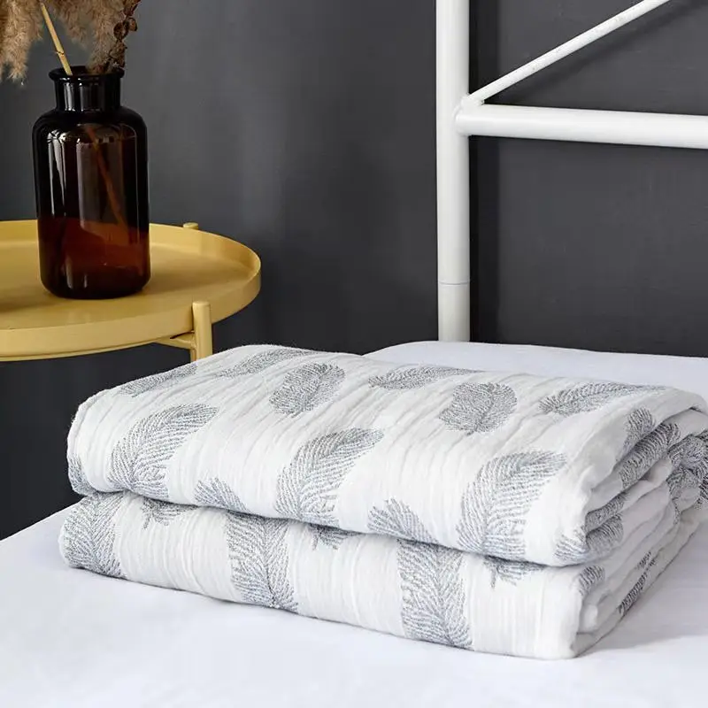 

4 Layered Gauze Blanket Breathable 100% washed cotton blanket Reversible summer Cozzy bed Throw Muslin Fabric Blanket