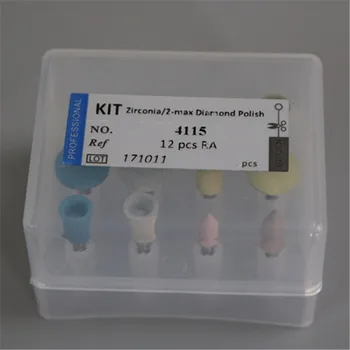 

12 Pieces / Box Zirconia / Z-Max Diamond Polisher Burs Kit Dental Material Teeth Polishing