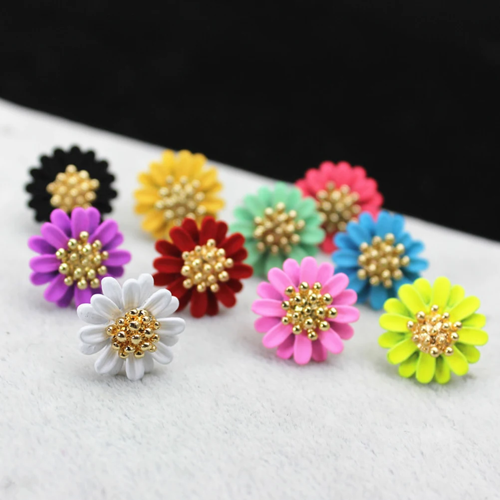 

Daisy Flower Earrings Sweet Candy Color Mall Elegant Women Stud Earings Jewelry Wholesale Cute Gift New Design