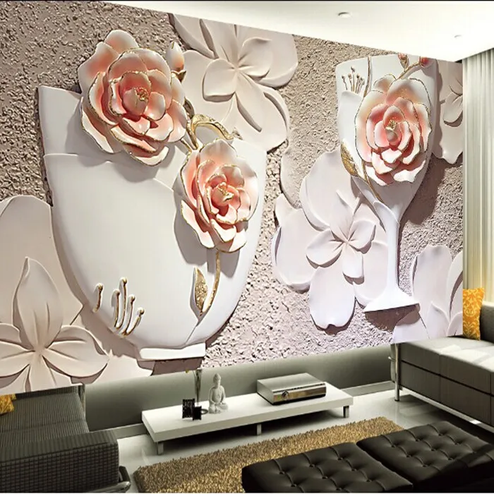 Hand Painted Roses Black And White Murals Hand Painted Roses Black And White Murals