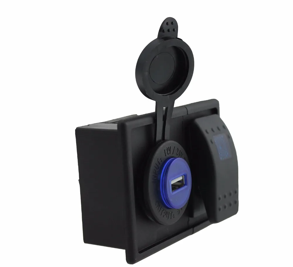 IZTOSS DC 12 В/24 В светодиодный цифровой 2.1A USB зарядное устройство гнездо с кулисный