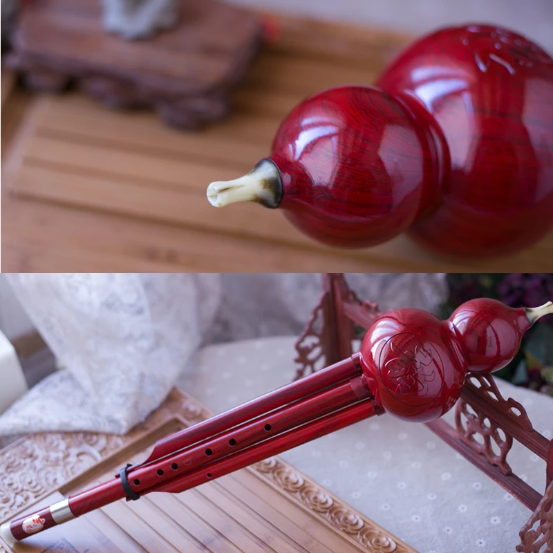 Chinese Hulusi Bass D Key Flute with Case