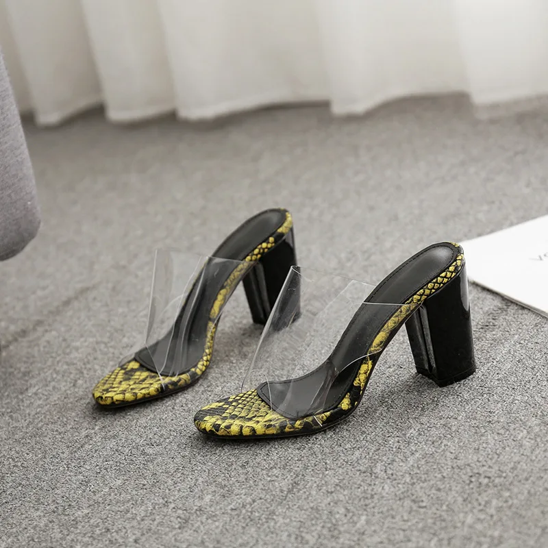 

Women Clear Transparent Ultra High Heels Snakeskin Nightclub Party Shoe PVC Leopard High Heels Sandals Woman Sexy Summer Sandals
