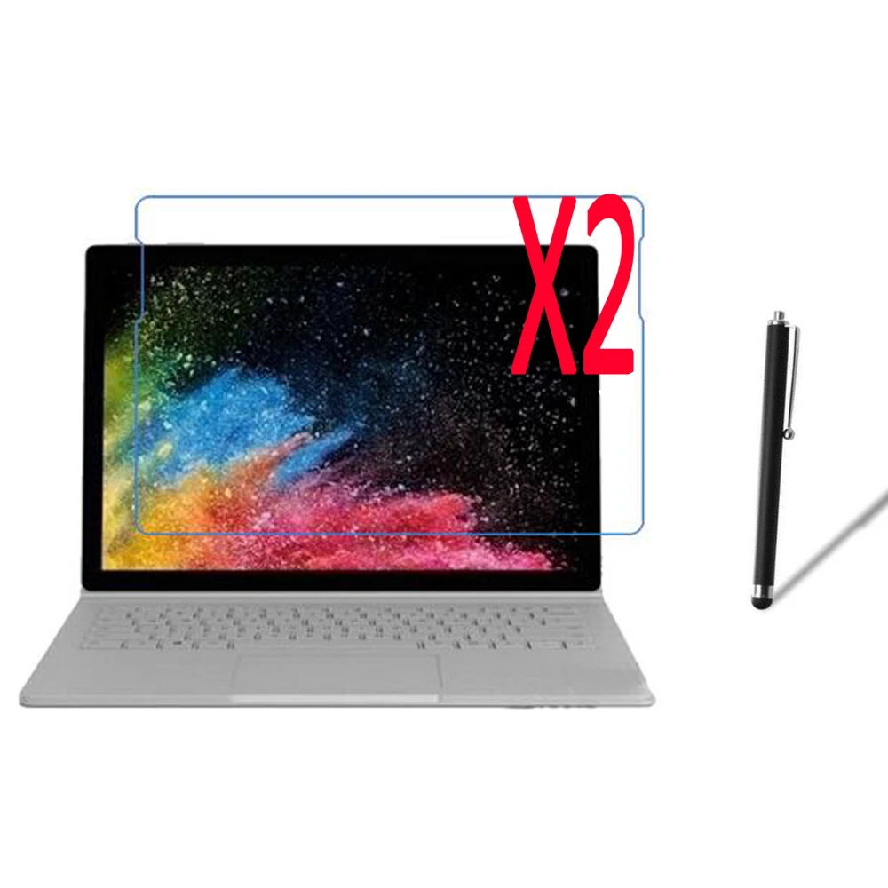 2x защитная пленка + чистая ткань 1x Стилус прозрачная для ЖК-экрана Microsoft Surface Book 2 15
