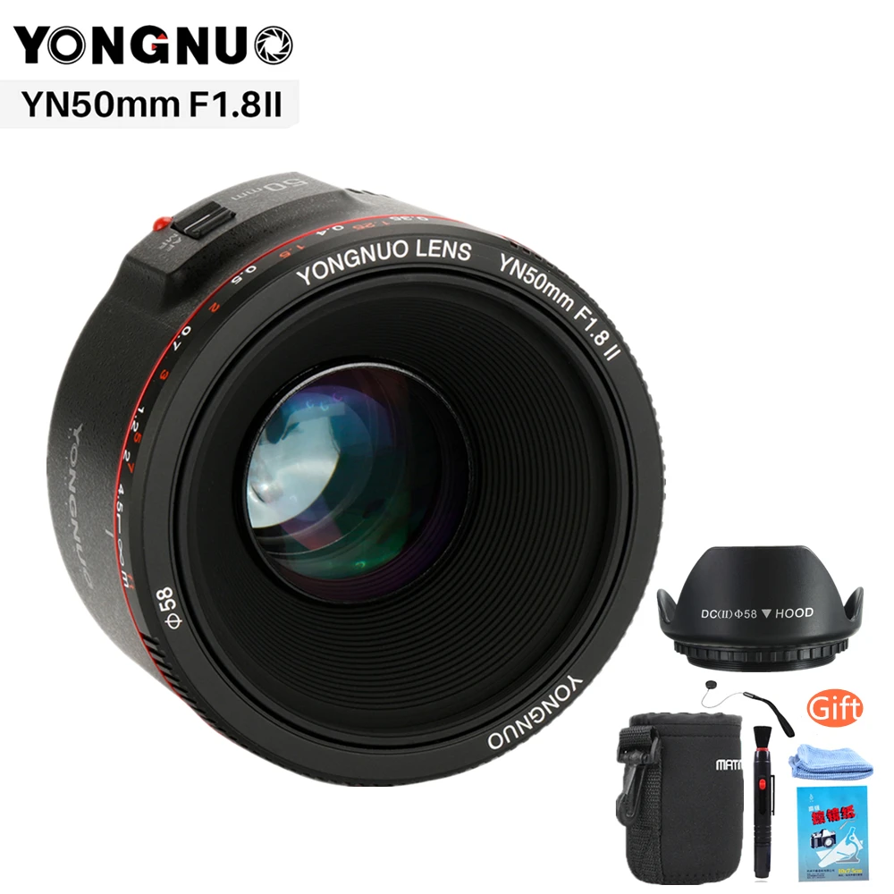 Объектив YONGNUO YN F1.8 II 50 мм линза с широкой диафрагмой автофокусировка эффект бокэ