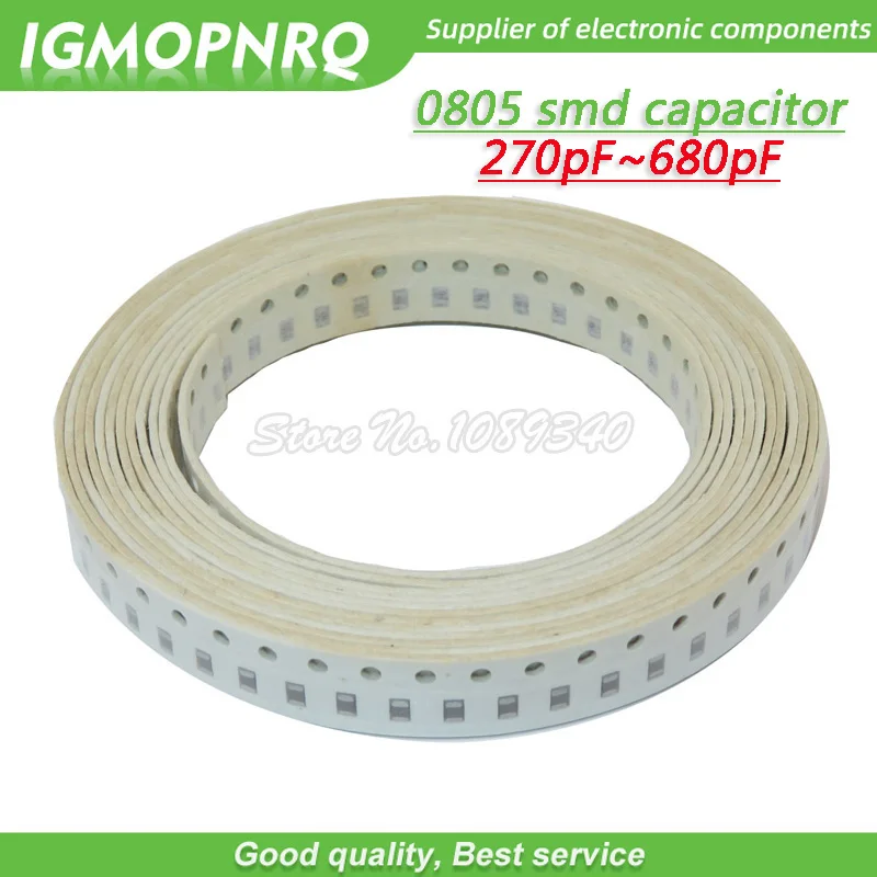 

100 шт. 0805 C0805 330pF +-10% 50V X7R 2,0x1,25 мм Емкость 270PF 300PF 360PF 390PF 470PF 510PF 560PF 680PF