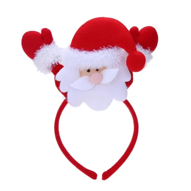 New Christmas Headbands Girls Santa Claus Pattern Hair Band Christmas