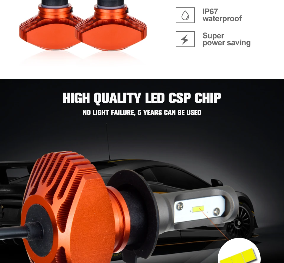 Aceersun H7 Hi lo Beam Fanless LED Car LED Headlight Bulbs 80W 12000lm Auto Headlamp 12v 24v for Renault Koleos Latitude Fluence (3)