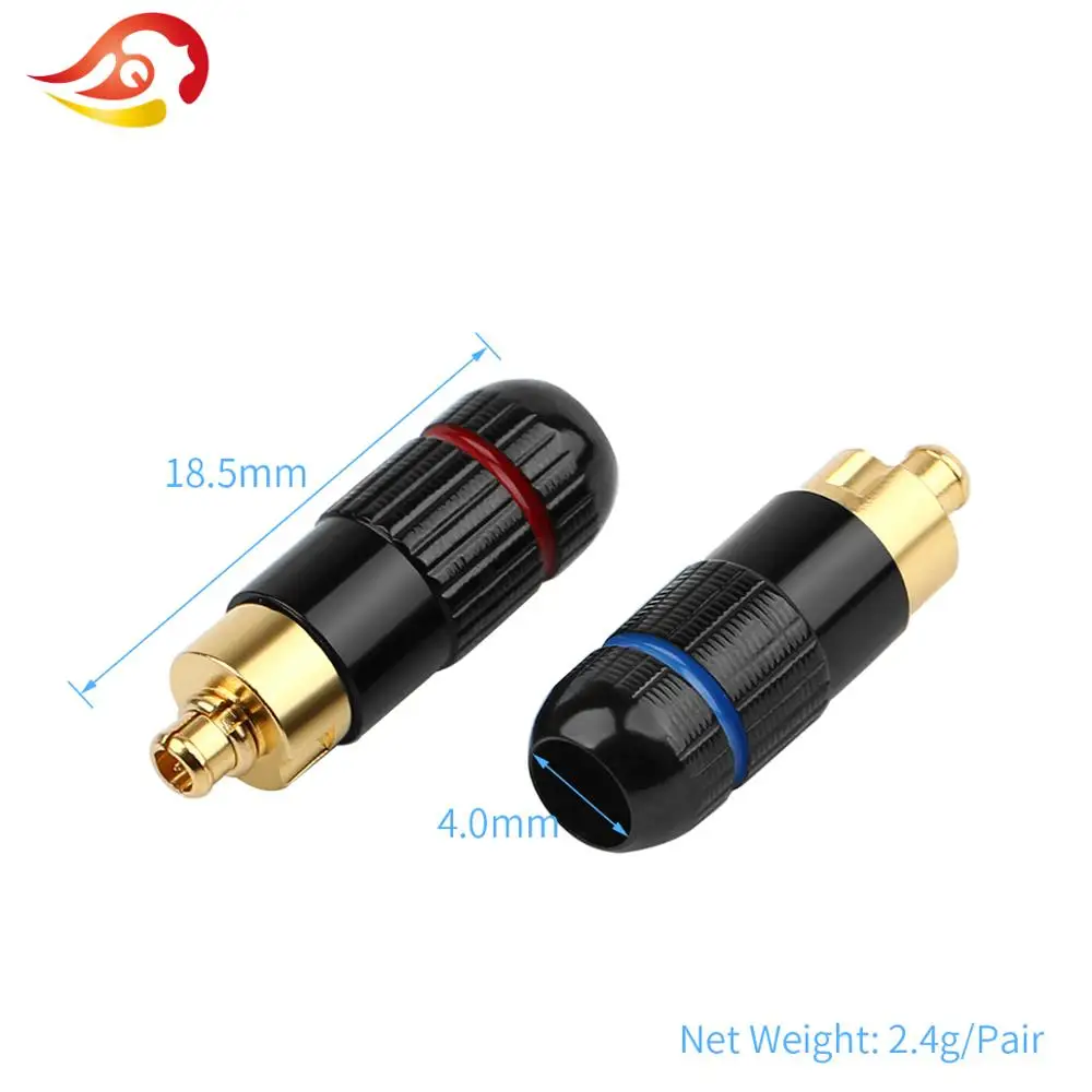 QYFANG DIY Headphone Pin Audio Jack 24K Gold Plated Copper Headset Adapter Solder Wire Connector MMCX Plug For DN2002 DK3001
