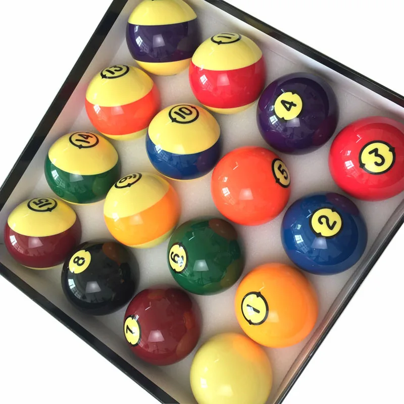 Complete set of Billiard balls 57.2mm Pool 16pcs balls high quality resin in small ball No design Billiards accessories
