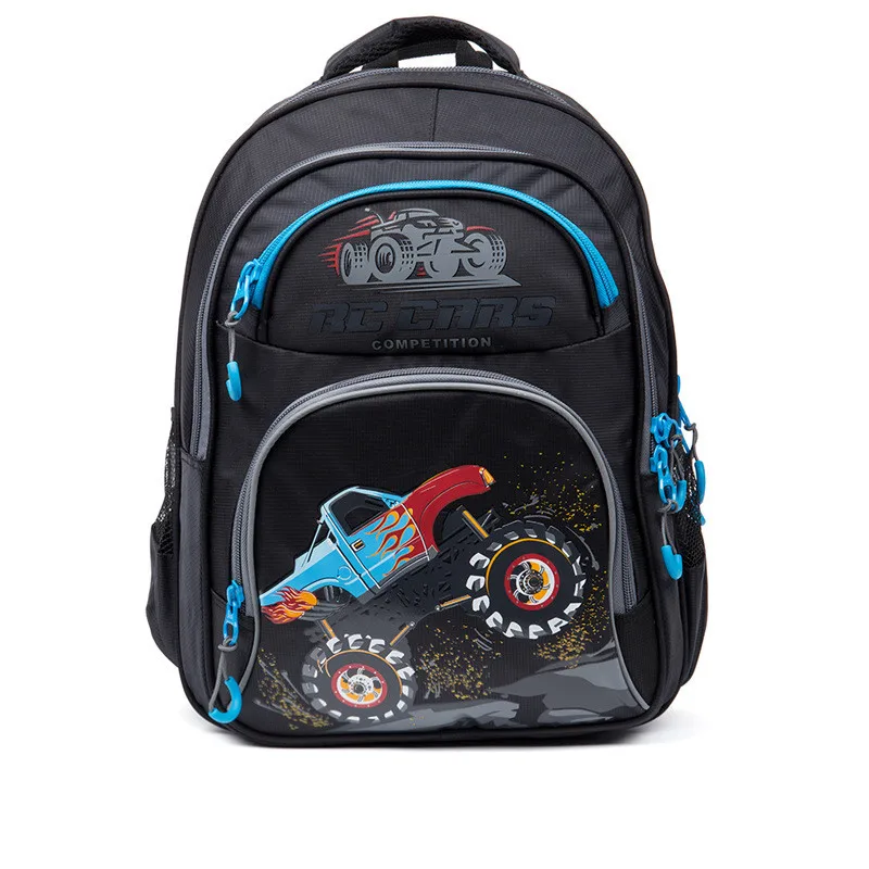 

New Fashion Students Cartoon Racing Cars School Bags for Boys Orthopedic Backpacks Primary School Book Bags Grade 1-4
