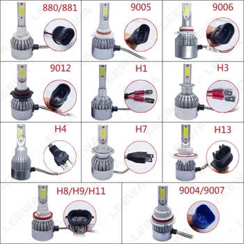 

LEEWA 20pcs All In One Car LED Headlight H1 H3 H4 H7 H8 H9 H11 9005 9006 880 881 9012 2-COB 72W Auto LED Bulb Foglight Headlamp