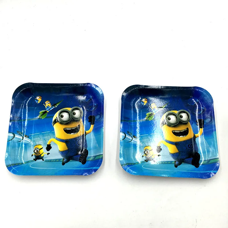 

10PCS/LOT MINIONS SQUARE PLATES MINIONS DISHES KIDS BIRTHDAY PARTY FAVORS BIRTHDAY PARTY SUPPLIES MINIONS SQUARE PAPER PLATE