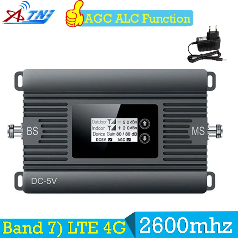 

ATNJ Gain 80dB 4G LTE 2600 Mobile Signal Repeater 4G LTE 2600mhz (FDD Band 7) Cellular Signal Repeater 2600 lte 4G Amplifier