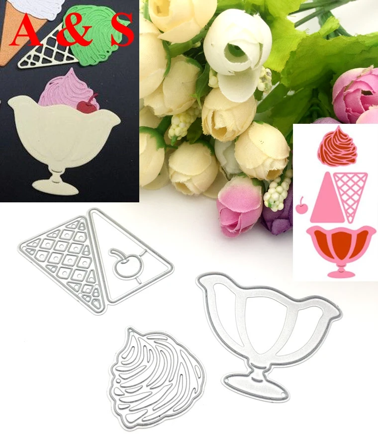 Q88 Metal Cutting Dies Puzzle Ice Cream Scrapbook Card Invitation Paper