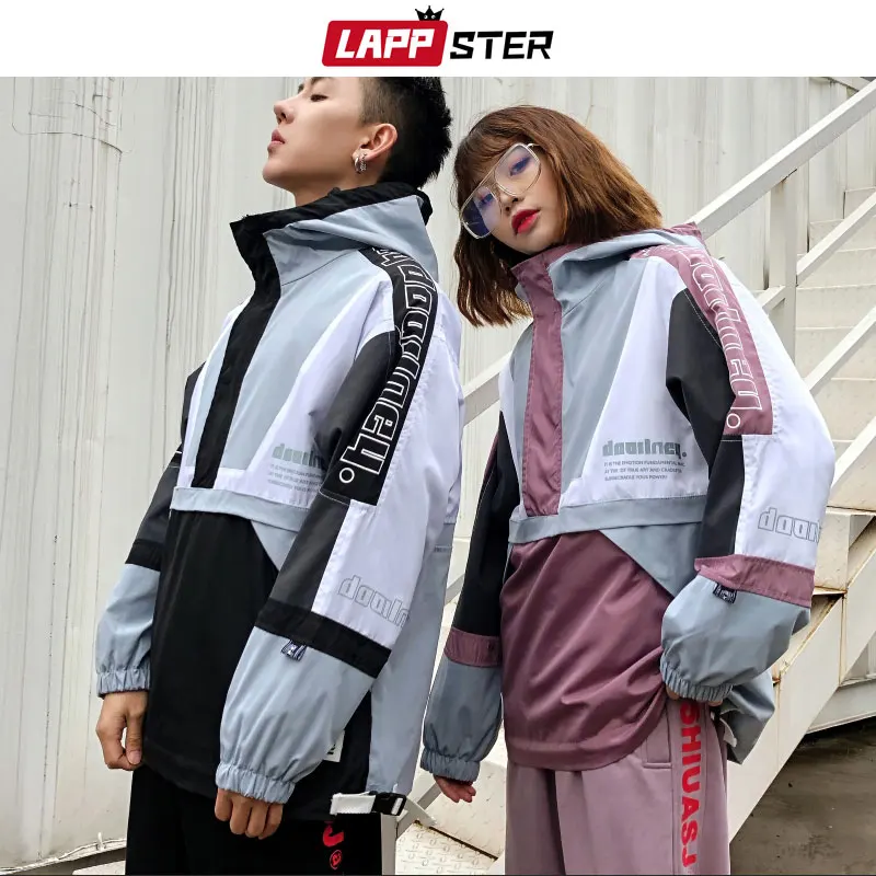 LAPPSTER Лоскутная Уличная спортивный костюм Для мужчин 2019 Для мужчин s Harajuku джоггеры костюм комплекты Винтаж Толстовки с капюшоном модные