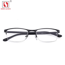 Для мужчин женщин Чтение Стекло es сплав Половина рамки смолы линзы Reader стекло очки+ 1 1,5 2 2,5 3 3,5 4 диоптрий с футляром