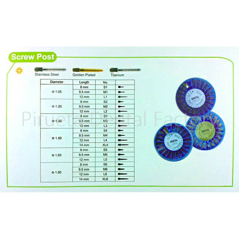 Стоматологическая нержавеющая сталь винтовая стойка 120 шт и 2Key Стоматологическая винтовая стойка стоматологические материалы