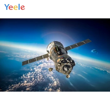 

Yeele Vinyl Earth Universe Spacecraft Children Birthday Party Photograph Backdrop Boy Photocall Background For Photo Studio