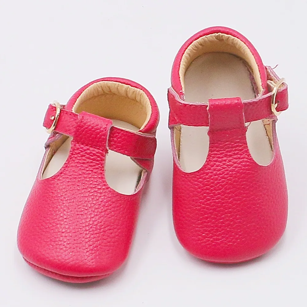 Обувь из натуральной кожи для маленьких девочек обувь пинетки для новорожденных и малышей Мокасины; первые шаги Мэри Джейн обувь с жесткой подошвой Нескользящие домашние тапочки