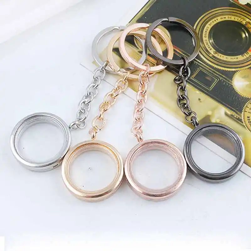 

Fatpig Fashion Heart Living Drop Floating Charms Memory Locket Pendant Key Chain Ring Keyring Gifts