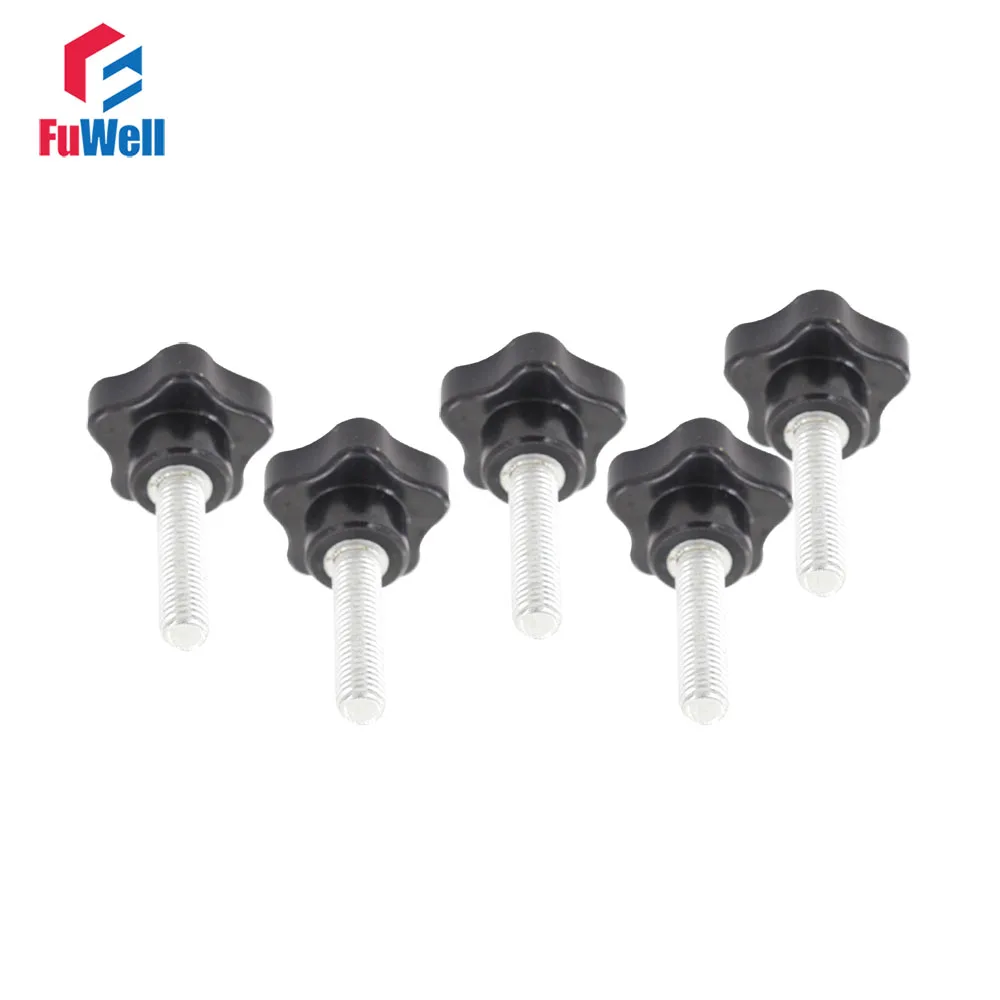 5pcs M10 x 35mm Thread 40mm Head Diameter Clamping Grips Knob Handles ...