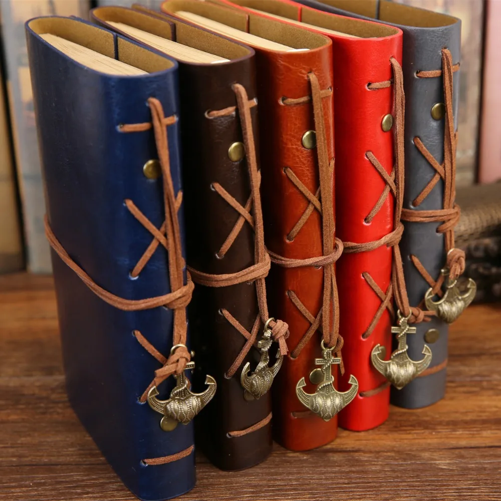 

2pcs/lot New Diary Notebook Vintage Pirate Note Book Replaceable Traveler Notepad Book Leather Cover Blank Notebook
