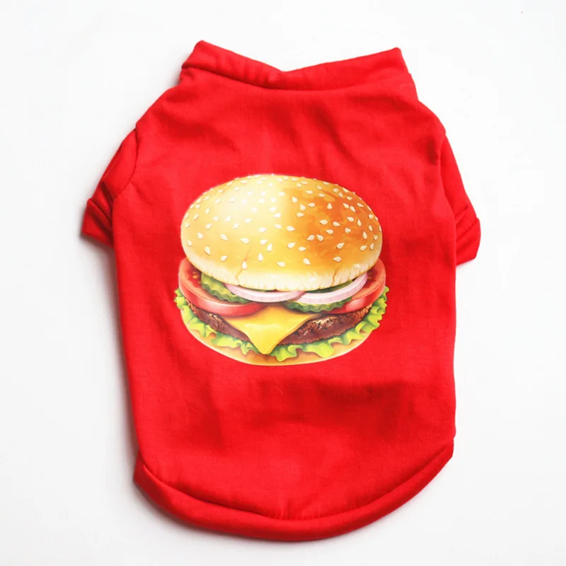 

Pet Dog Shirts Spring Summer Puppy Clothes for Small Dogs Cat Spring Dog Vest Pet Hamburger Pajama Outfit for Pet Clothing 3a50
