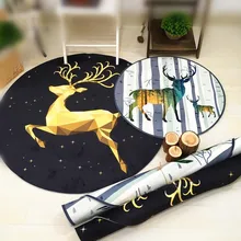 1200*1200 мм ковер с рисунком скандинавского исследования матовый коврик квадратный круглый 3D ковер Рождественский олень подушка для компьютерного кресла