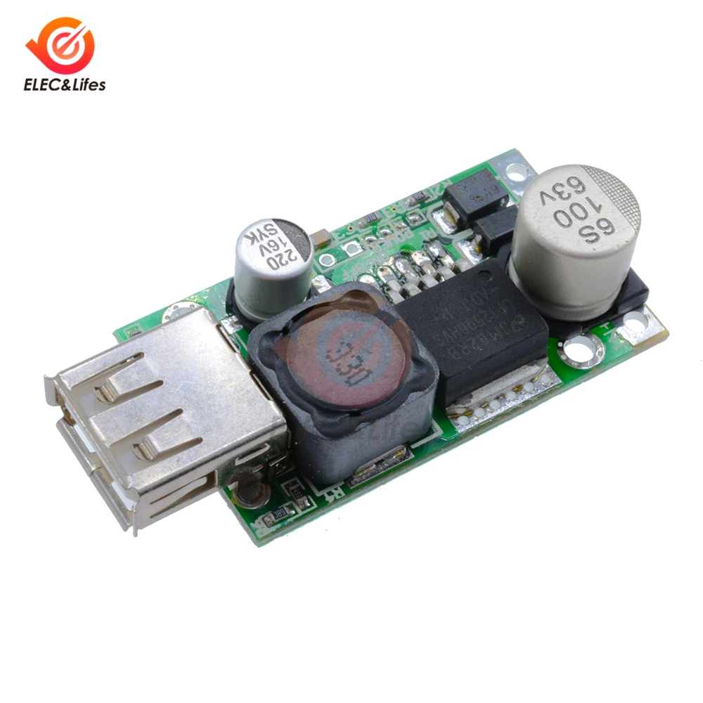 

LM2596HV Step Down Module Adjustable module DC-DC 12V/24V/48V To 5V 3A Non-isolated Step-down Buck Converter Module USB Port