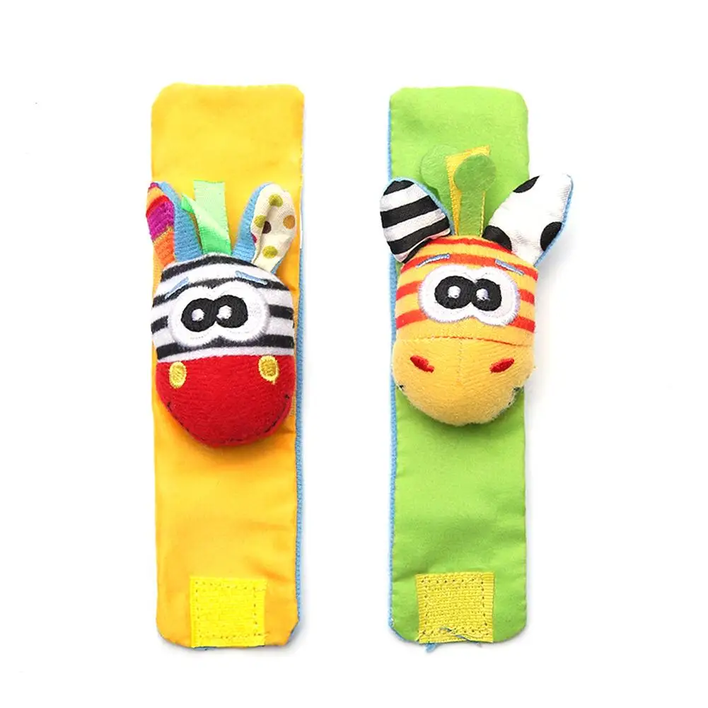 Wrist Strap Rattles Animal Socks Toy New A Pair 2pcs/set Baby Infant Soft Handbells Hand Foot Developmental Toys 0-12Months