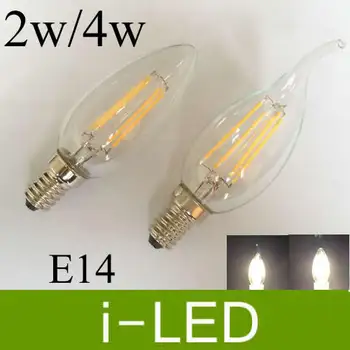 

New Arrival Cob Filament light lamp E14 2w 4w Edison Led Candle lamp for crystal lamp 220v warm cold white 360 angle Free DHL