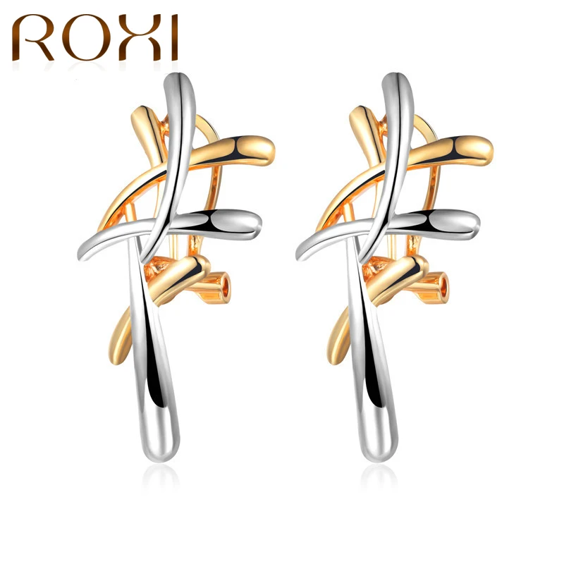 

ROXI 2018 Silver/Gold Color Metallic Cross Earrings Statement Punk Style Female Pendant Dangle for Women Party Jewelry oorbellen