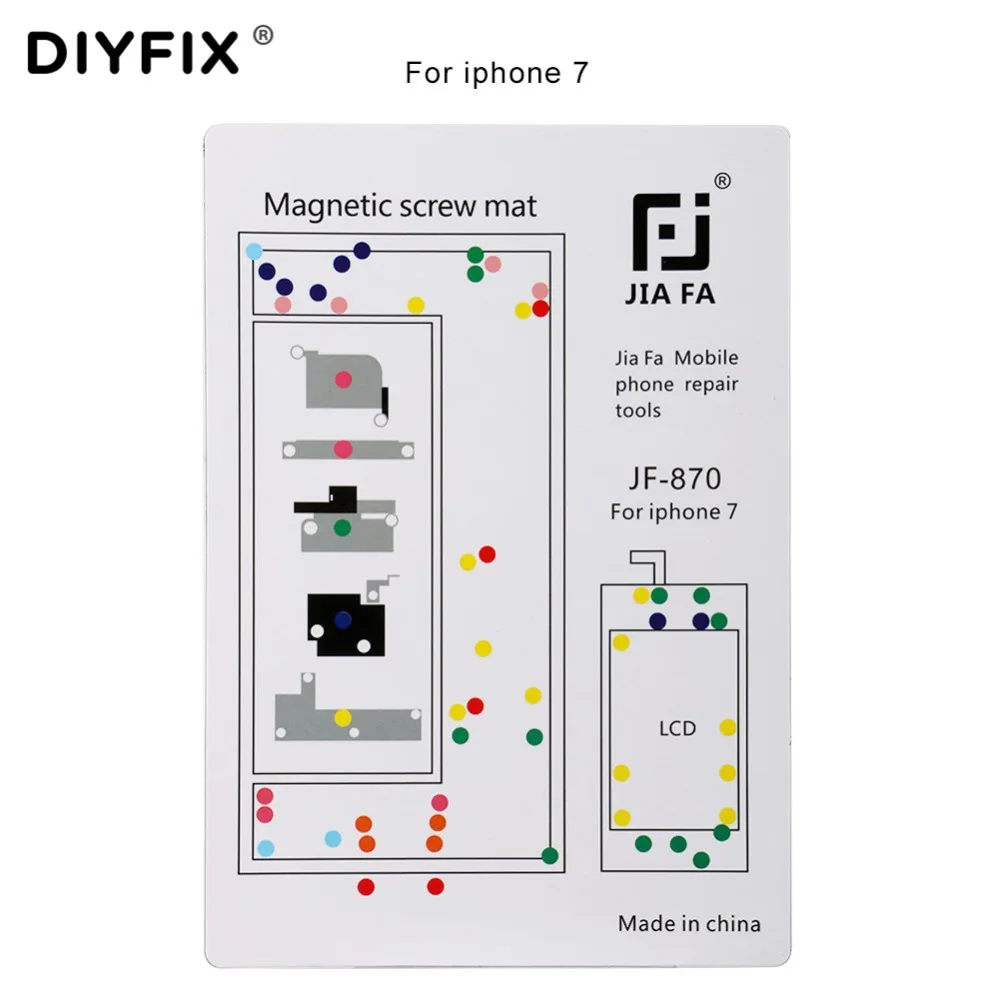 DIYFIX 13 шт. Магнитный винт коврик для iPhone 4, 4S, 5, 5S, 6, 6 Plus, 6s, 6s Plus, 7, 7 Plus, 8, 8 Plus, X направляющая подставка, инструменты для ремонта мобильного телефона