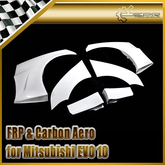 

Car-styling For Mitsubishi Evolution EVO 10 VS Style FRP Fiberglass Wide Ver.Wider Rear Over Fender 6pcs Fiber Glass Accessories