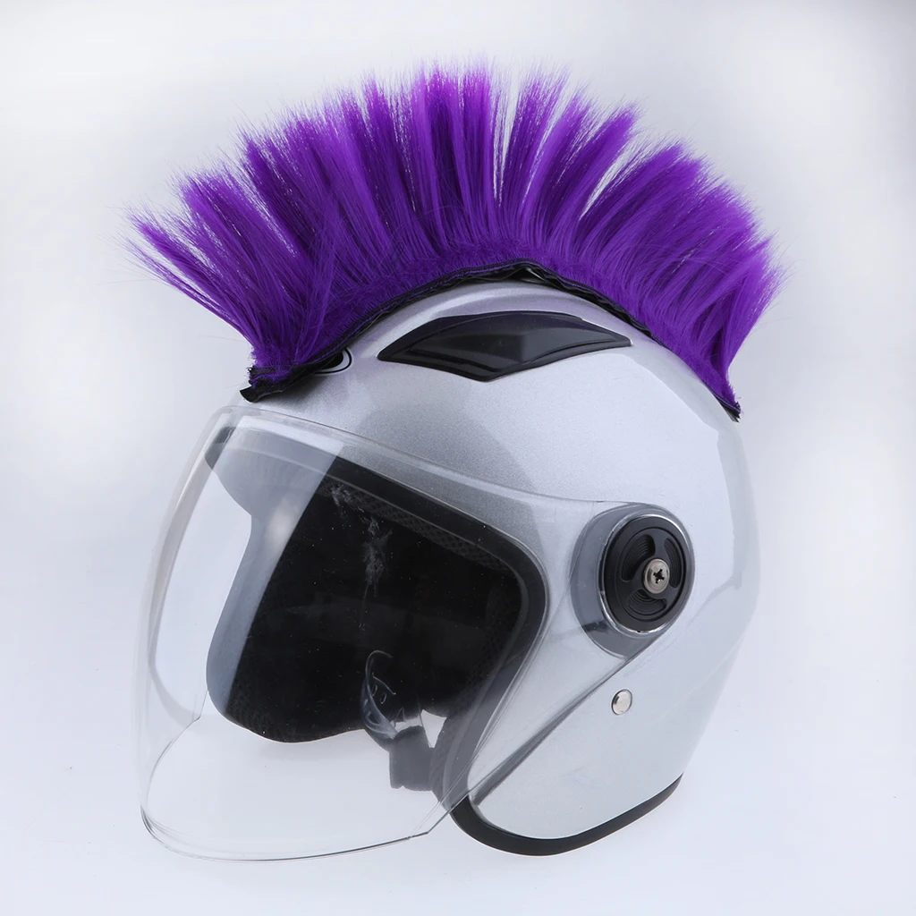 Motorcycle Adhesive Helmet Mohawk Hair Patches Skinhead Costumes Wig Skinhead Wig for Cosplay Costumes Hairpiece