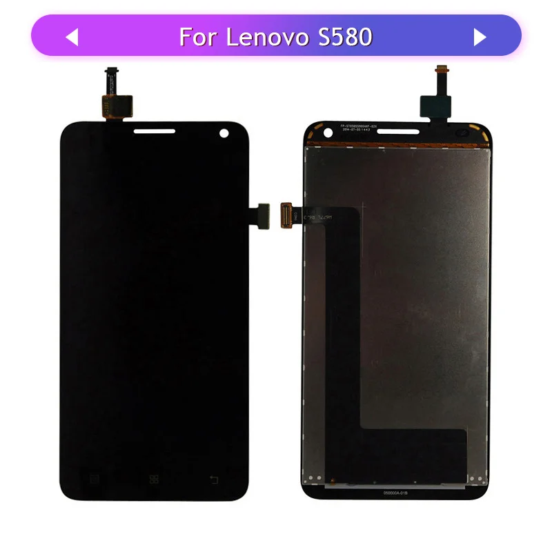 3 шт. протестированный ЖК-дисплей для Lenovo S580 сенсорный экран сборка стеклянная
