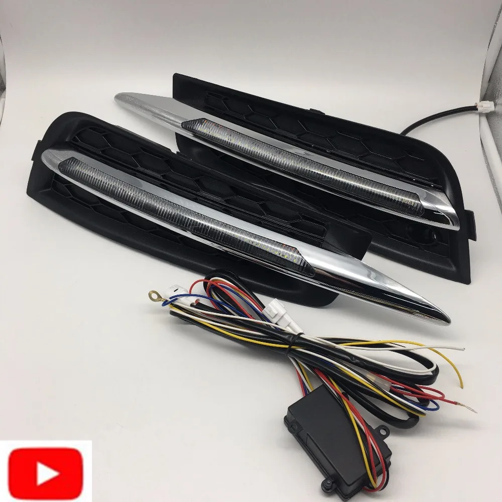

2pcs/set Streamer turning light 12v Car DRL daytime running LED lights Front Fog lamp for Chevrolet Cruze(low) 10-14