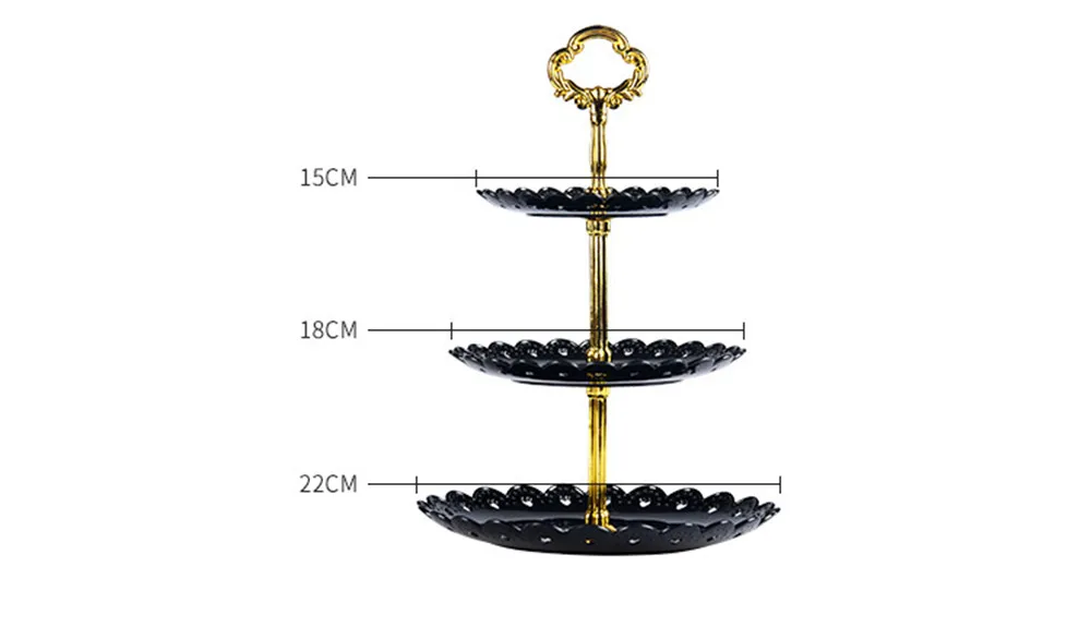 Three-layer Fruit Plate Plastic Cake Stand Dessert Vegetable Storage Afternoon Tea Wedding Plates Party Tableware Popular Stands