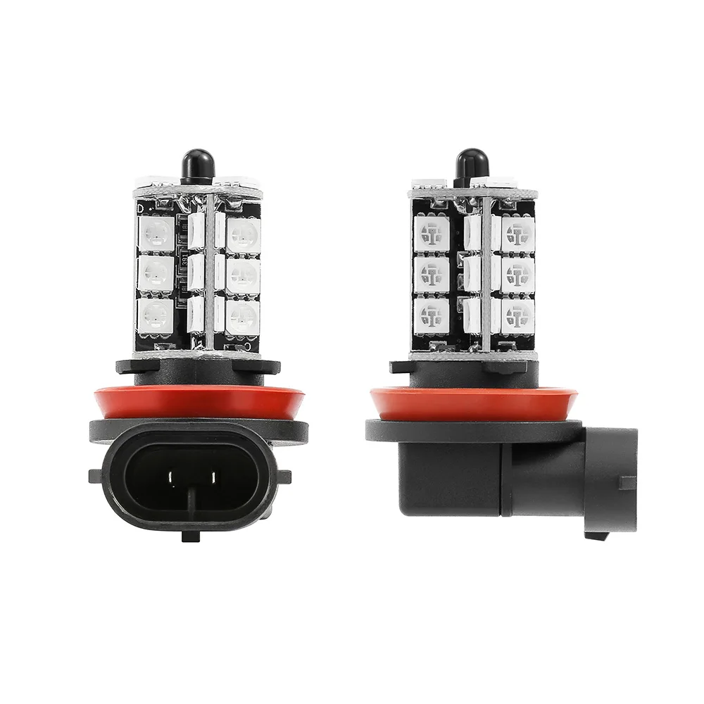 Автомобильные светодиодные огни RGB противотуманные фары для авто 27SMD красочные