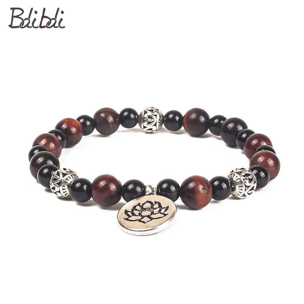 Balibali Natural Stone Beads Alloy Pendant Handmade Elastic Buddhist Bracelet &amp Bangles Trendy Charm Friendship Gift | Украшения и