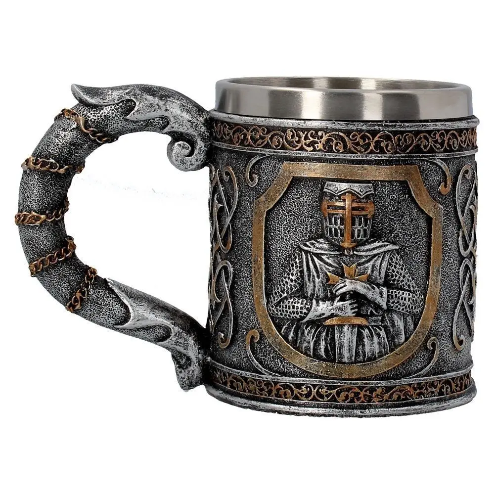 Игра престолов средневековый череп держать меч Рыцари 3D рельеф нержавеющая сталь чай пивная кружка кофе чашка бар клуб бокал для вина стакан - Цвет: Mug