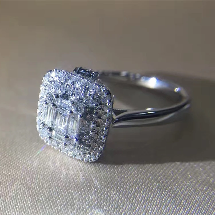 LASAMERO 0.69CT квадратная огранка 11*11 мм сертифицированное кольцо с натуральным бриллиантом 18 К золото настоящий бриллиант обручальное Обручальное Кольцо Драгоценное кольцо