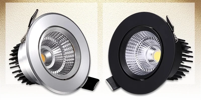 100 шт. светодиодный COB даунлайт с регулируемой яркостью 6 Вт 9 Вт 12 Вт черный белый серебристый алюминиевый Встраиваемый светодиодный точечный светильник потолочный светильник AC110V 220 В